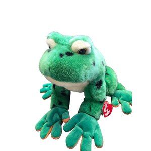 Ty Classic Large Lilypad Green Frog Plush Stuffed Animal